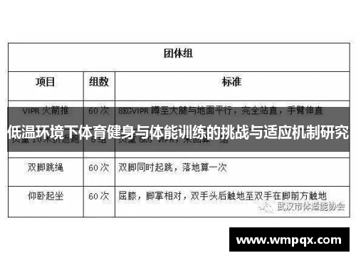 低温环境下体育健身与体能训练的挑战与适应机制研究